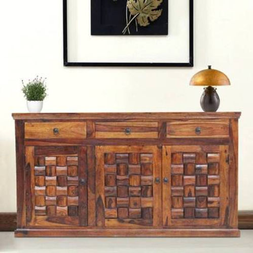 Sheesham Wood Sideboard For Living Room | Honey Finish