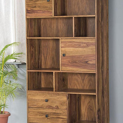 Sheesham wood Bookshelf for Study Room in Brown Finish