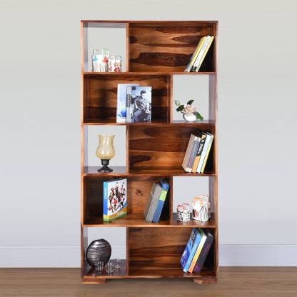 Sheesham wood book shelf in Natural finish for study room